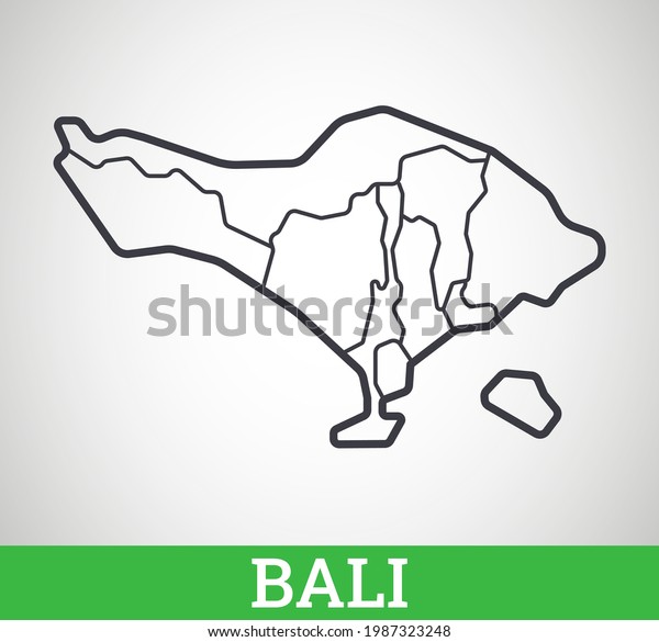 Simple Outline Map Bali Districts Vector Stock Vector Royalty Free Shutterstock