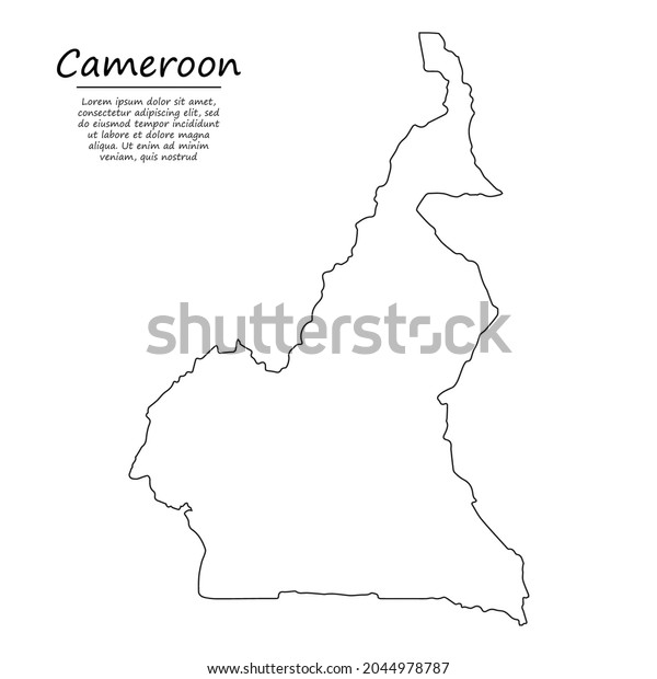 Simple Outline Map Cameroon Vector Silhouette Stock Vector Royalty