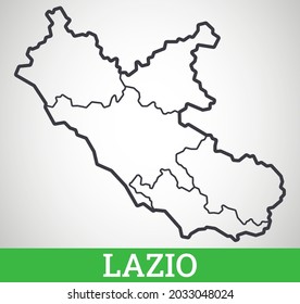 Simple Outline Map Lazio Vector Graphic Stock Vector Royalty Free