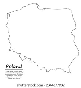 Simple Outline Map Poland Vector Silhouette Stock Vector Royalty Free