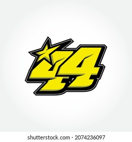 Simple Racing Start Number 44 Vector Stock Vector Royalty Free 2074236097