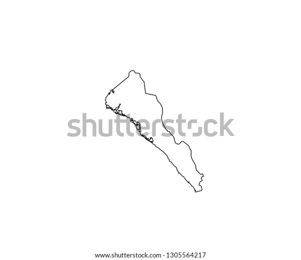 Sinaloa Outline Map Mexico State Stock Vector Royalty Free 1305564217