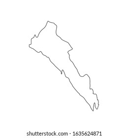 Vektor Stok Sinaloa Outline Map Mexico State Tanpa Royalti