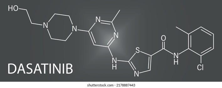 Skeletal Formula Dasatinib Cancer Drug Molecule Stock Vector Royalty