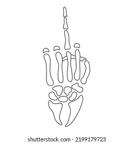 Skeleton Hand Showing Fuck Vector Illustration Stock Vector Royalty