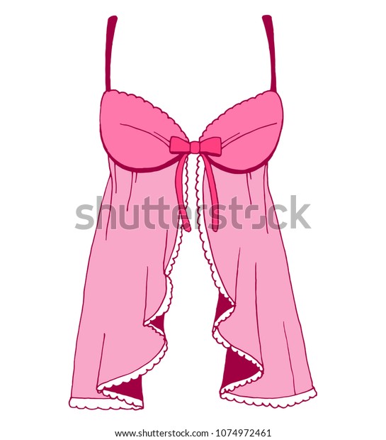 Sketch Lingerie Sexy Nightgown Vector Illustration