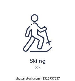 Skiing Icon Sports Outline Collection Thin Stock Vector Royalty Free