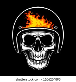 Flaming Firefighter Skull Helmet Illustration Flaming Stock Vector