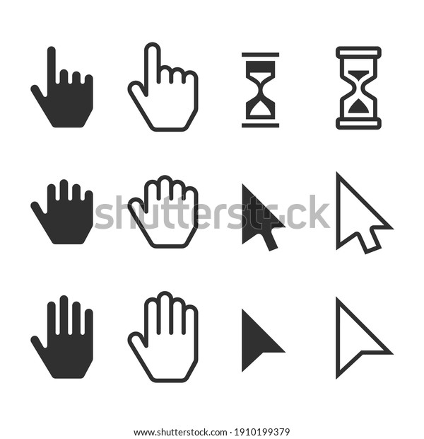 Smooth Cursors Icons Mouse Hand Arrow Hourglass Computer Mouse Cursor