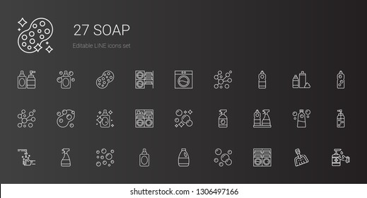 Soap Icons Set Collection Soap Washing Stock Vector Royalty Free