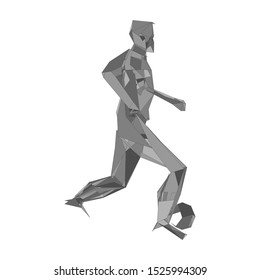 Vektor Stok Soccer Player Kicking Ball Vector Illustration Tanpa