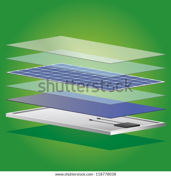 Solar Panel Exploded View Stock Vector Royalty Free