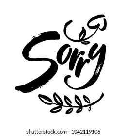 Sorry Hand Lettering Card Modern Calligraphy Stock Vector Royalty Free