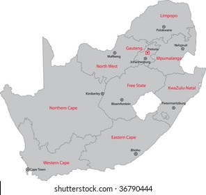 South Africa Map With Provinces And Capital Cities New Zealand Map