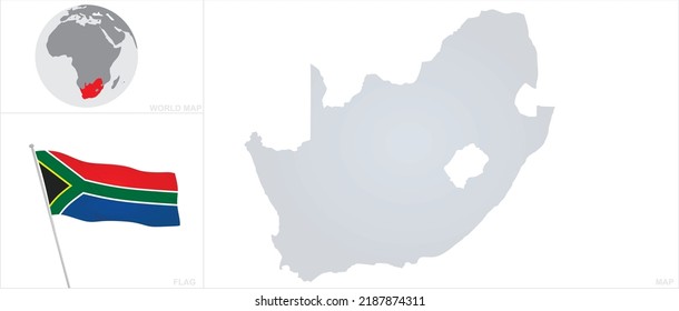 South Africa Map Flag Vector Stock Vector Royalty Free