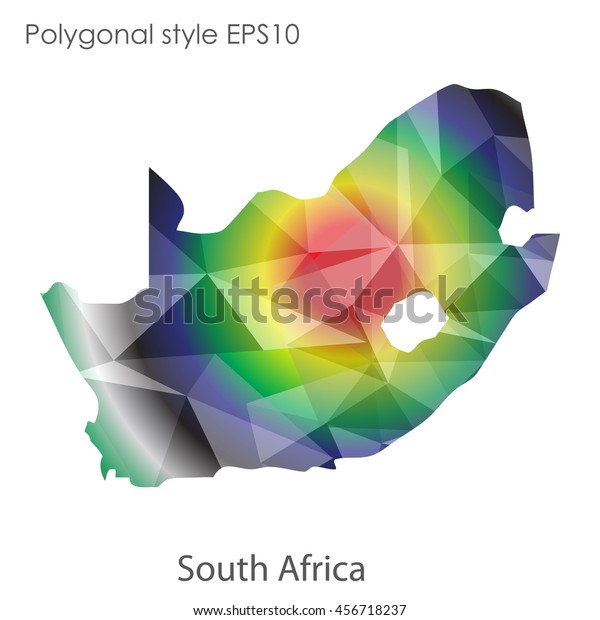 South Africa Map Geometric Polygonal Styleabstract Stock Vector