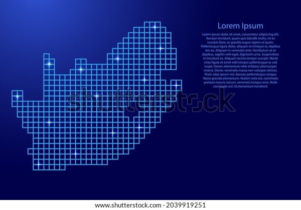 South Africa Map Silhouette Blue Mosaic Stock Vector Royalty Free