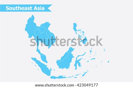 Southeast Asia Map Vector Illustration Stock Vector Royalty Free