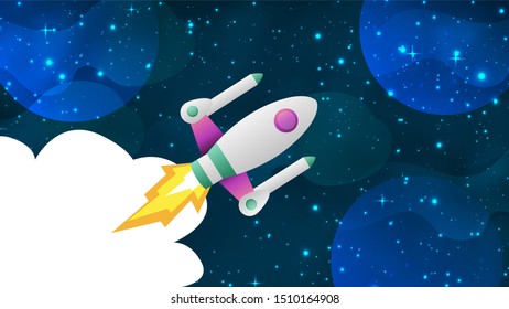 Space Rocket Take Off Science Spaceship Stock Vector Royalty Free