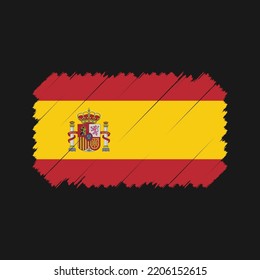 Spain Flag Brush Strokes Painted Stock Vector Royalty Free