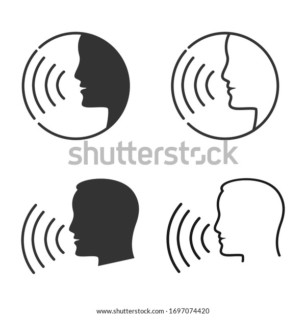 Speaking Icon Vector Talk Person Sign Stock Vector Royalty Free