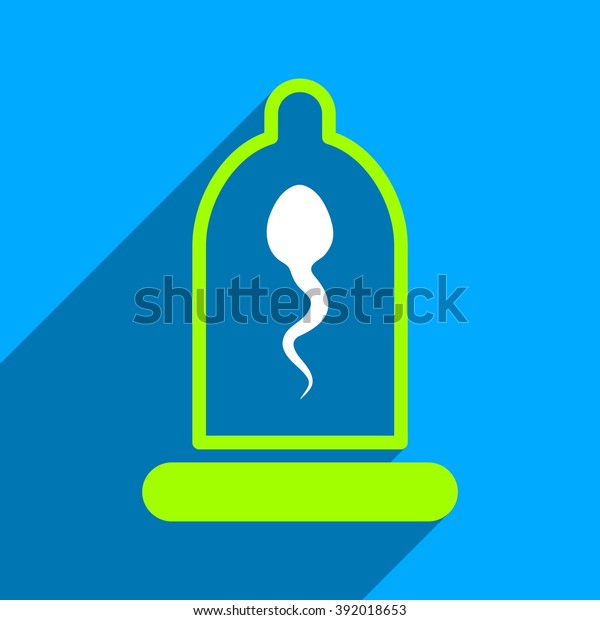 Sperm Condom Long Shadow Vector Icon Stock Vector Royalty Free
