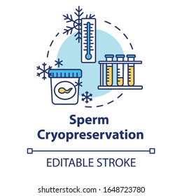 Sperm Cryopreservation Concept Icon Semen Banking Stock Vector Royalty