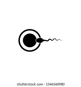 Sperm Fertilizing Egg Cell Icon Stock Vector Royalty Free 1546560980