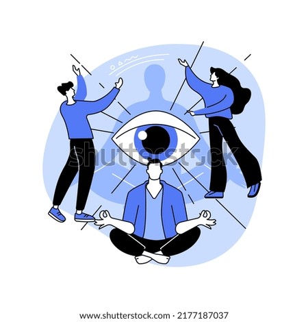 Spiritual coach isolated cartoon vector illustrations. Group of diverse people work with spiritual coach, small business, mindfulness state, holistic living, balance and harmony vector cartoon.