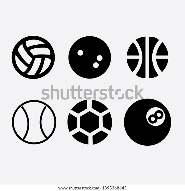 Sport Balls Icon Set Vector Stock Vector Royalty Free