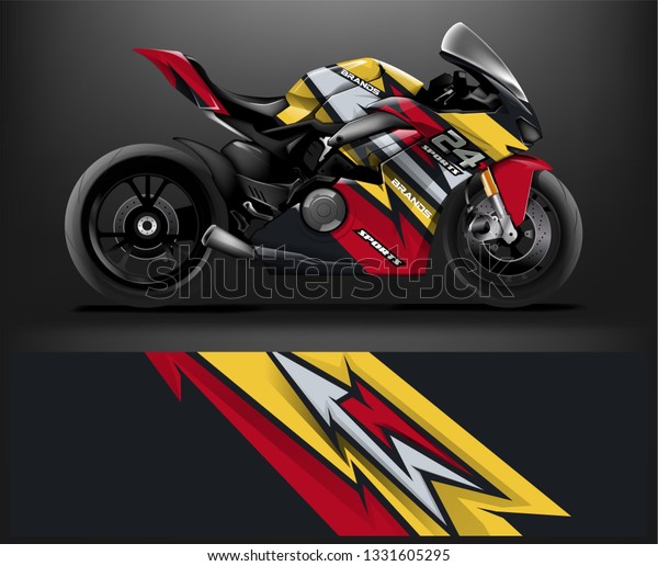 Sport Bike Wrap Design Vector Ready Print Concept For Vinyl Wrap And