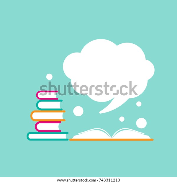 Stack Books Open Book Orange Cover Stock Vector Royalty Free