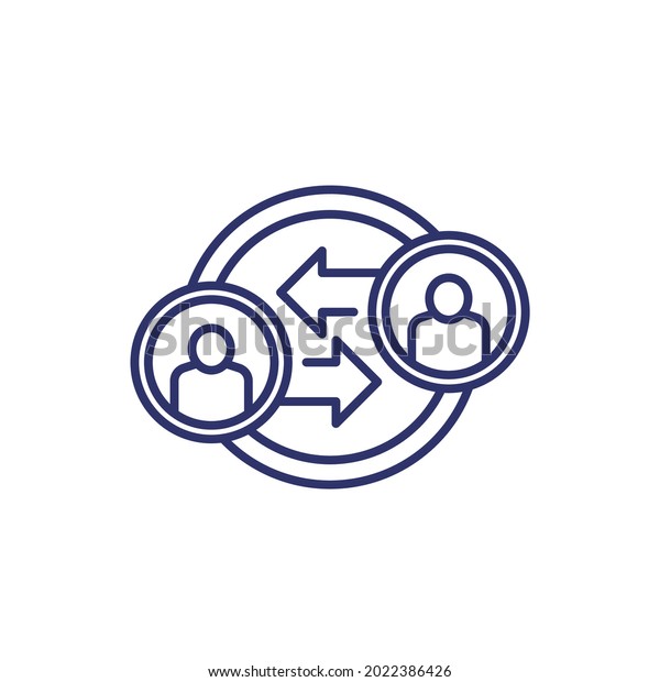 Staff Rotation Line Icon Hr Concept Stock Vector Royalty Free