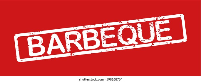 Stamp Word Barbeque Grunge Style White Stock Vector Royalty Free