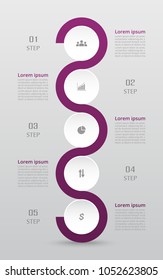 Step By Step Infographic Template 5 Stock Vector Royalty Free