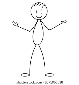 Stick Figure Man Doodle Drawing Isolated Stock Vector Royalty Free