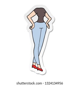 Sticker Cartoon Headless Body Stock Vector Royalty Free 1324134956