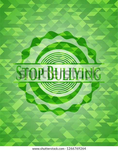 Stop Bullying Green Emblem Triangle Mosaic Stock Vector Royalty Free