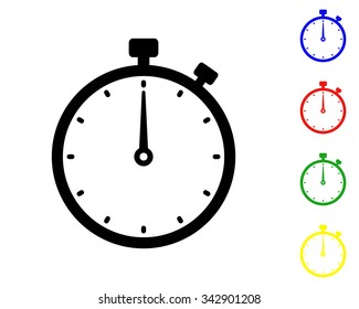 Stopwatch Icon Vector Colored Set Stock Vector Royalty Free