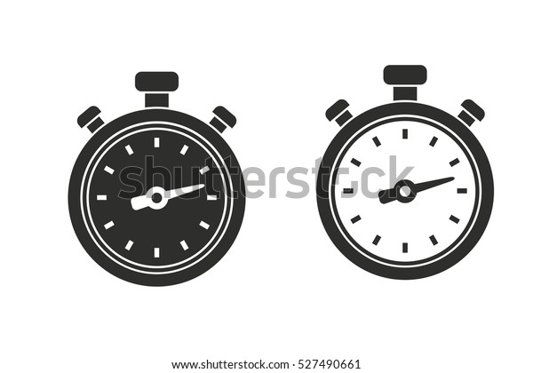 Stopwatch Vector Icon Black Illustration Isolated Stock Vector Royalty Free