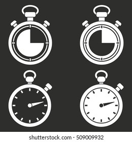 Stopwatch Vector Icon White Illustration Isolated Stock Vector Royalty Free