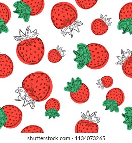 Strawberry Vector Pattern Fruit Illustration On Stock Vector Royalty