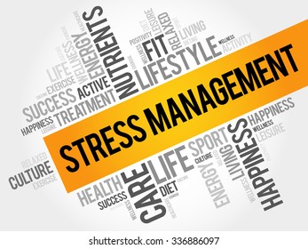 Stress Management Word Cloud Health Concept Stock Vector Royalty Free