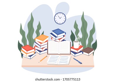 Terrible Time Crunch Cramming Material Before Stock Vector Royalty Free