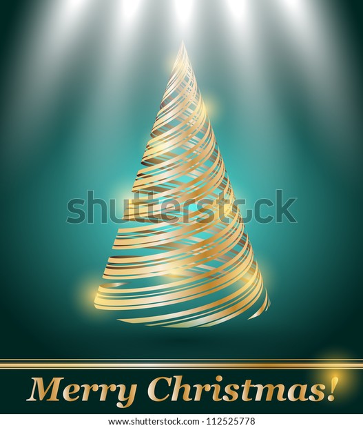 Stylized Vector Gold Christmas Tree Stock Vector Royalty Free