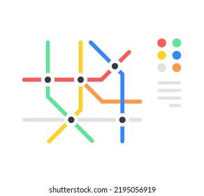 Subway Map Underground Route Metro Plan Stock Vector Royalty Free