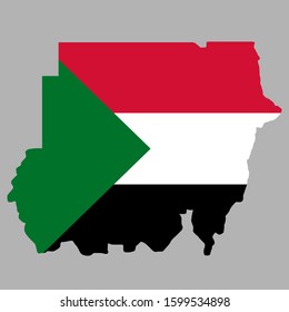 Map Sudan Flag Inside Sudan Map Stock Vector Royalty Free