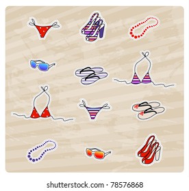 Summer Beach Icons Set Stock Vector Royalty Free Shutterstock