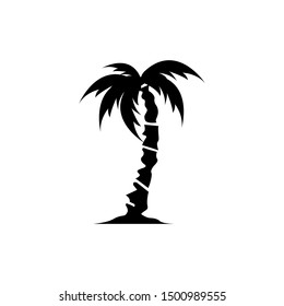 Palm Tree Black Silhouette Isolated On Stock Vector Royalty Free