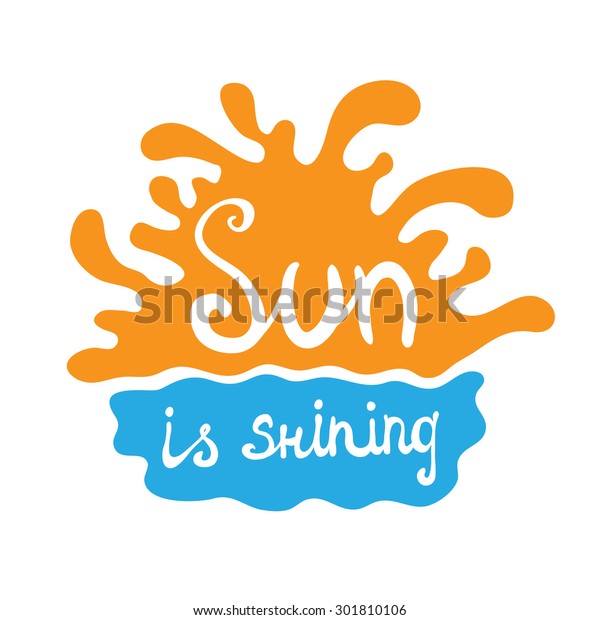 Sunset Sunrise Over Water Vector Logo Stock Vector Royalty Free